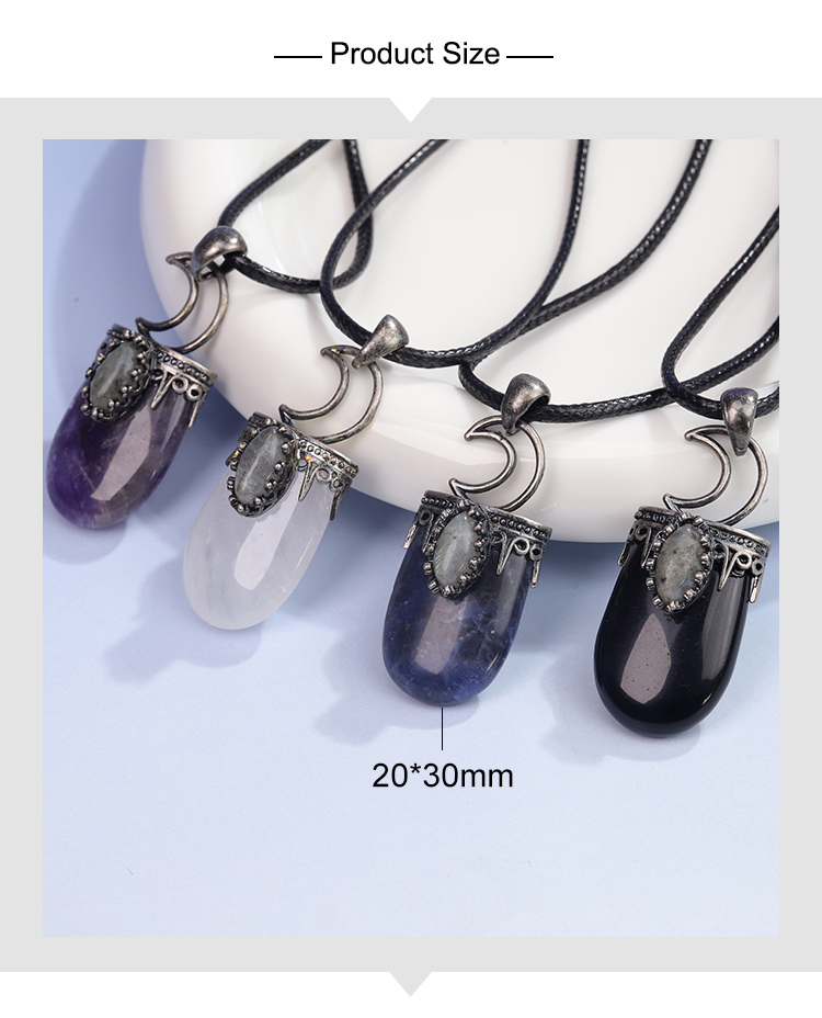 Wholesale Natural Oval Gemstone Necklace Set – Tiger Eye, Obsidian, Lapis Lazuli, Amethyst, Rose Quartz