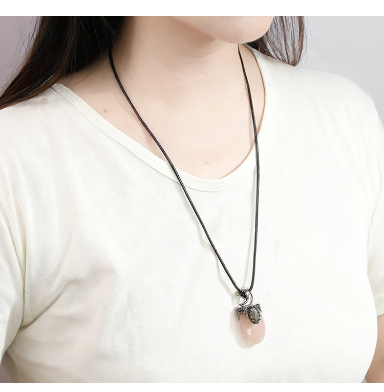 Wholesale Natural Oval Gemstone Necklace Set – Tiger Eye, Obsidian, Lapis Lazuli, Amethyst, Rose Quartz