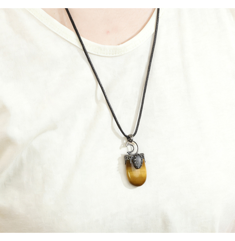 Wholesale Natural Oval Gemstone Necklace Set – Tiger Eye, Obsidian, Lapis Lazuli, Amethyst, Rose Quartz