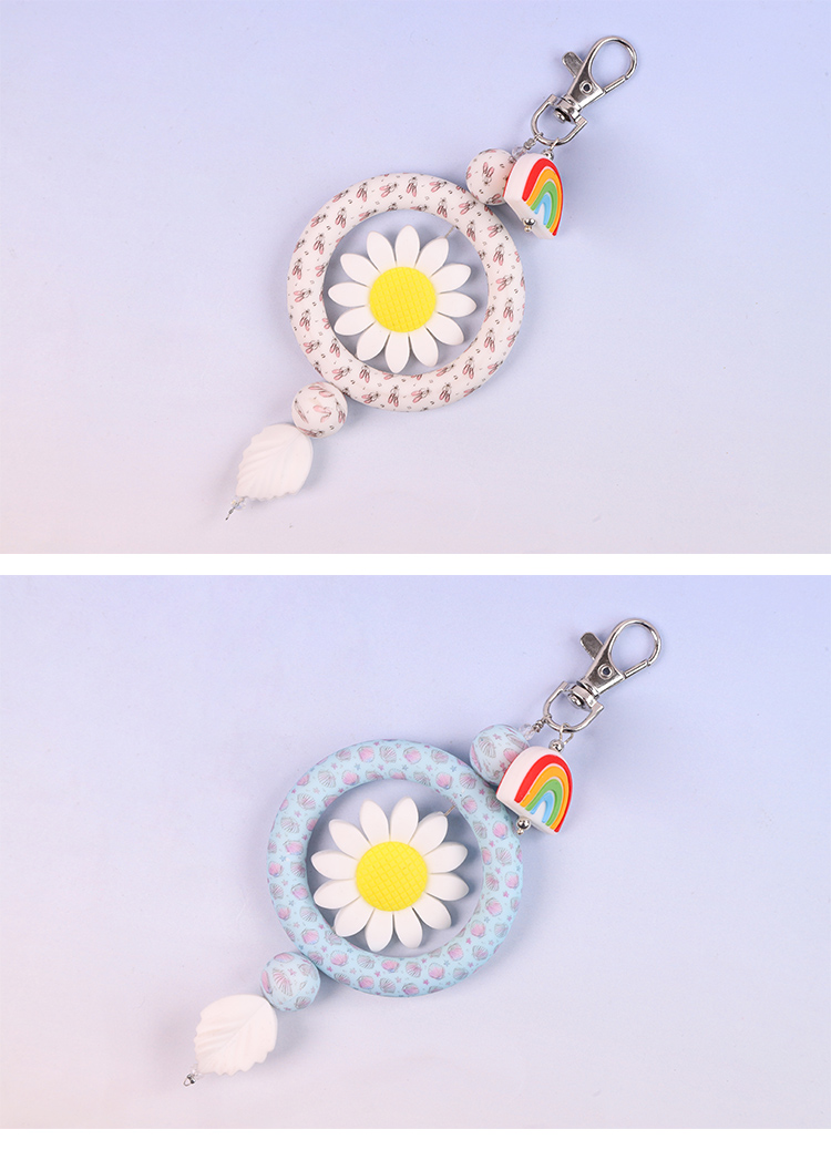 Wholesale Silicone Floral Bag Charms for Handbags