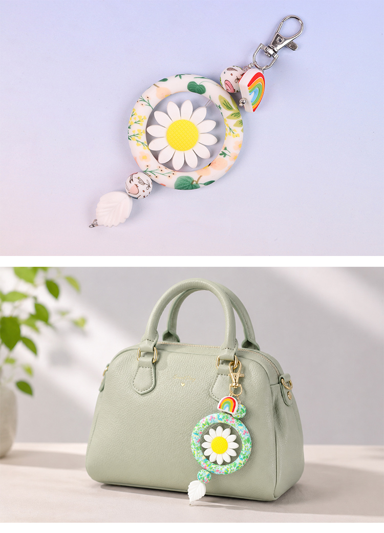 Wholesale Silicone Floral Bag Charms for Handbags