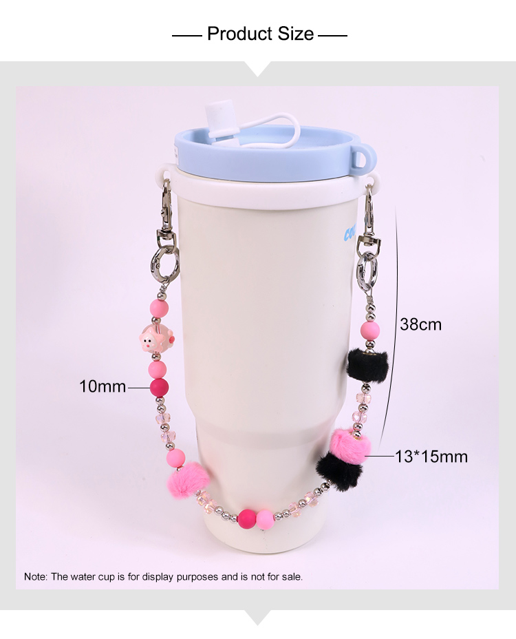 Wholesale Beaded Tumbler Charm Chains | Heart Wholesale Beaded Tumbler Charm Chains | Heart