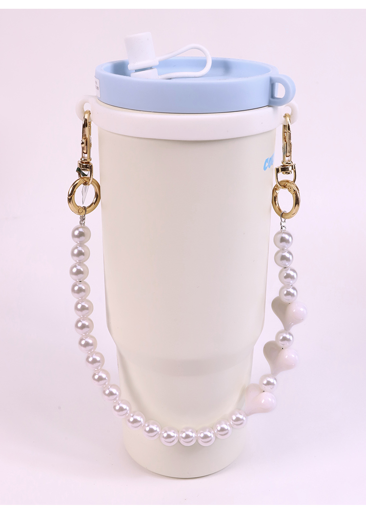 Custom Pearl Beaded Tumbler Cup Charm Chain for Stanley Cups