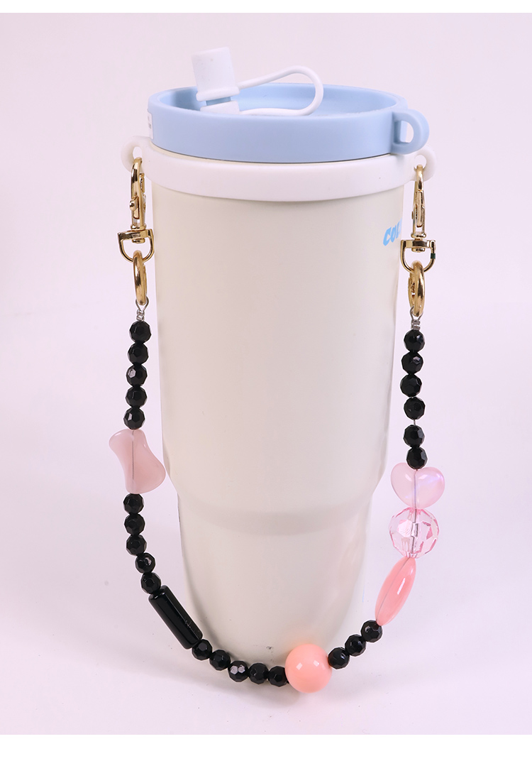 Custom Black Beaded Tumbler Cup Charm Chain for Stanley Cups