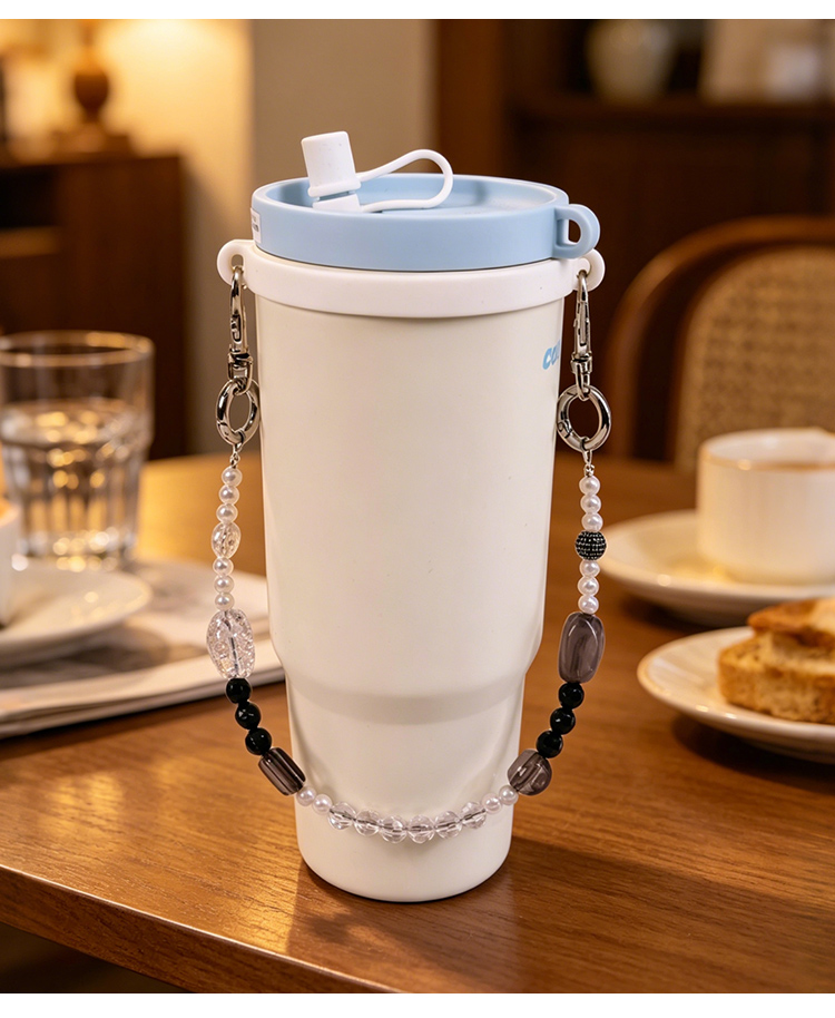 Custom Black Beaded Tumbler Cup Charm Chain for Stanley Cups