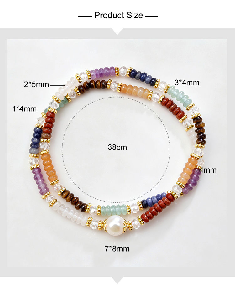 Double Wrap Natural Stone Pearl Beaded Bracelet Double Wrap Natural Stone Pearl Beaded Bracelet