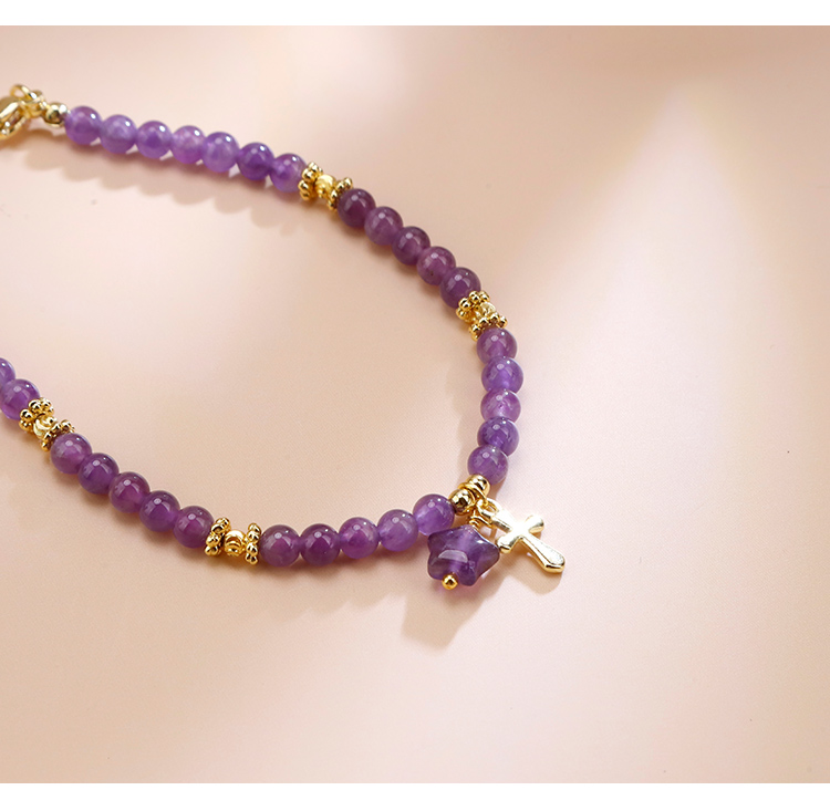 Natural Stone Star Cross Beaded Bracelet Natural Stone Star Cross Beaded Bracelet