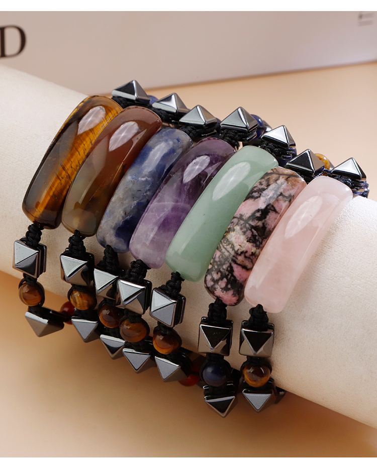 Natural Stone Pull-String Bracelet with Colorful Gemstone Beads Natural Stone Pull-String Bracelet with Colorful Gemstone Beads