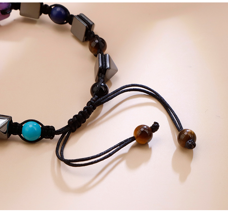 Natural Stone Pull-String Bracelet with Colorful Gemstone Beads Natural Stone Pull-String Bracelet with Colorful Gemstone Beads