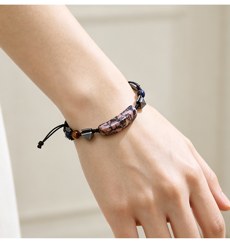 Natural Stone Pull-String Bracelet with Colorful Gemstone Beads Natural Stone Pull-String Bracelet with Colorful Gemstone Beads