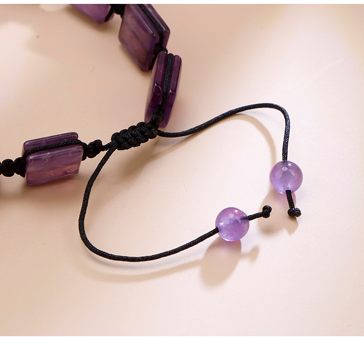 Natural Stone Square Bead Pull-String Bracelet – Adjustable Gemstone Bracelet Natural Stone Square Bead Pull-String Bracelet – Adjustable Gemstone Bracelet