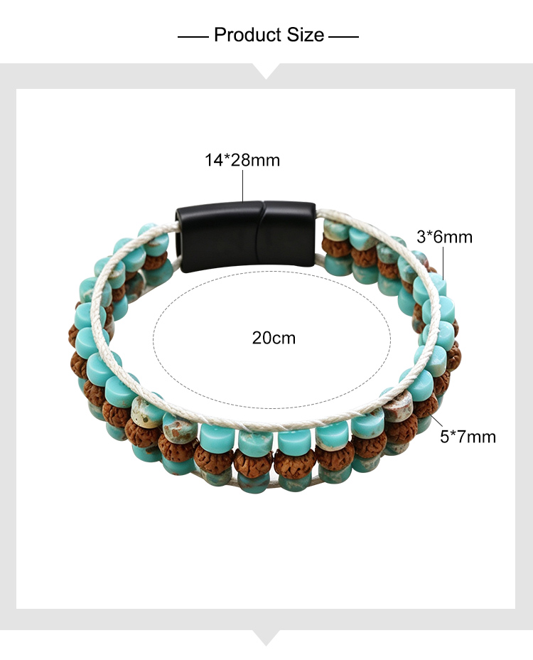 Natural Stone and Wood Bead Bracelet with Toggle Clasp Natural Stone and Wood Bead Bracelet with Toggle Clasp