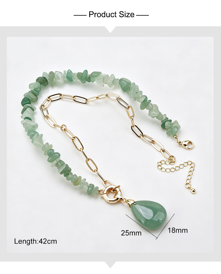 Natural Stone Teardrop Pendant Necklace Natural Stone Teardrop Pendant Necklace