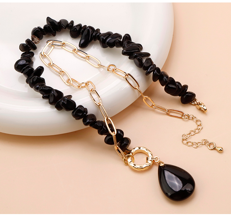 Natural Stone Teardrop Pendant Necklace Natural Stone Teardrop Pendant Necklace