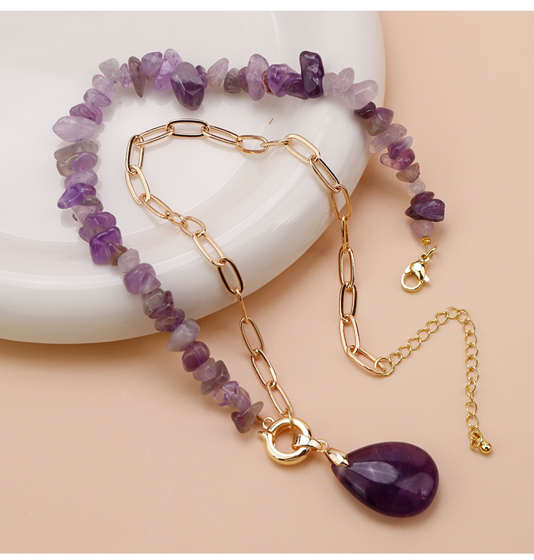 Natural Stone Teardrop Pendant Necklace Natural Stone Teardrop Pendant Necklace