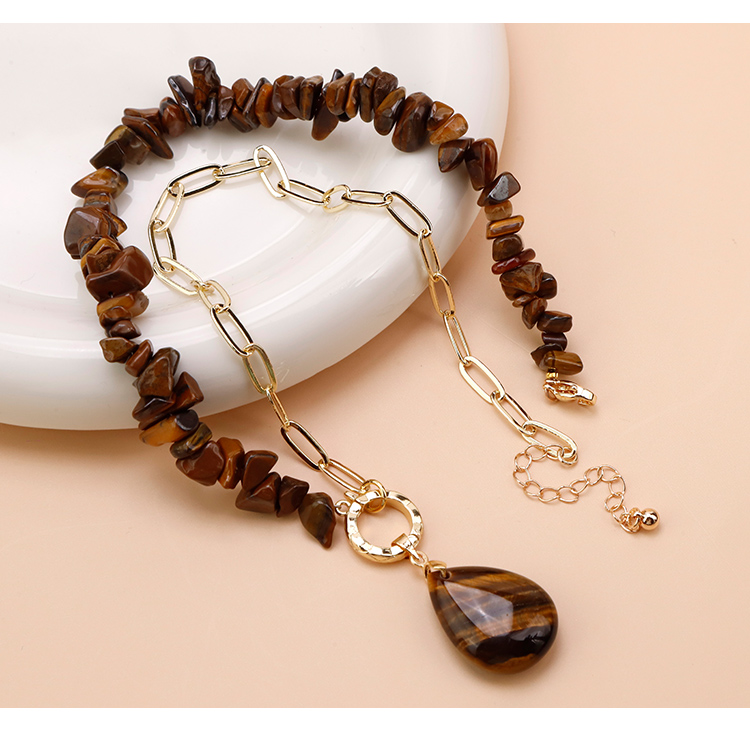 Natural Stone Teardrop Pendant Necklace Natural Stone Teardrop Pendant Necklace