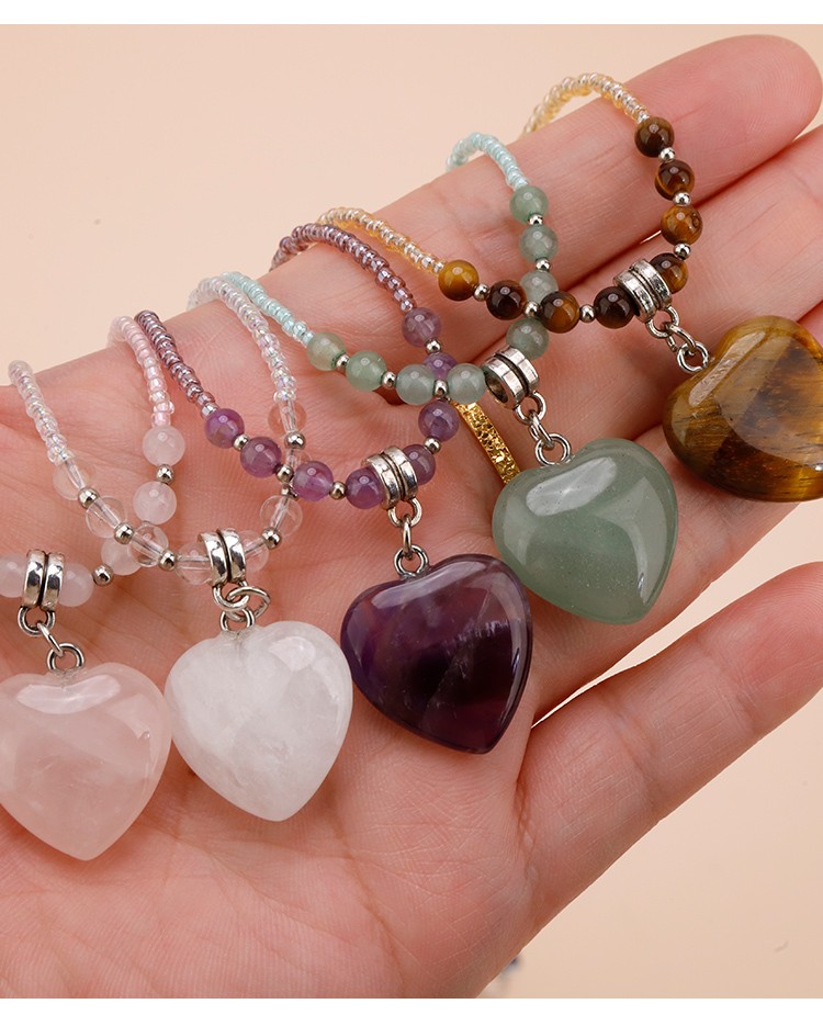 Natural Stone Heart Pendant Necklace Natural Stone Heart Pendant Necklace