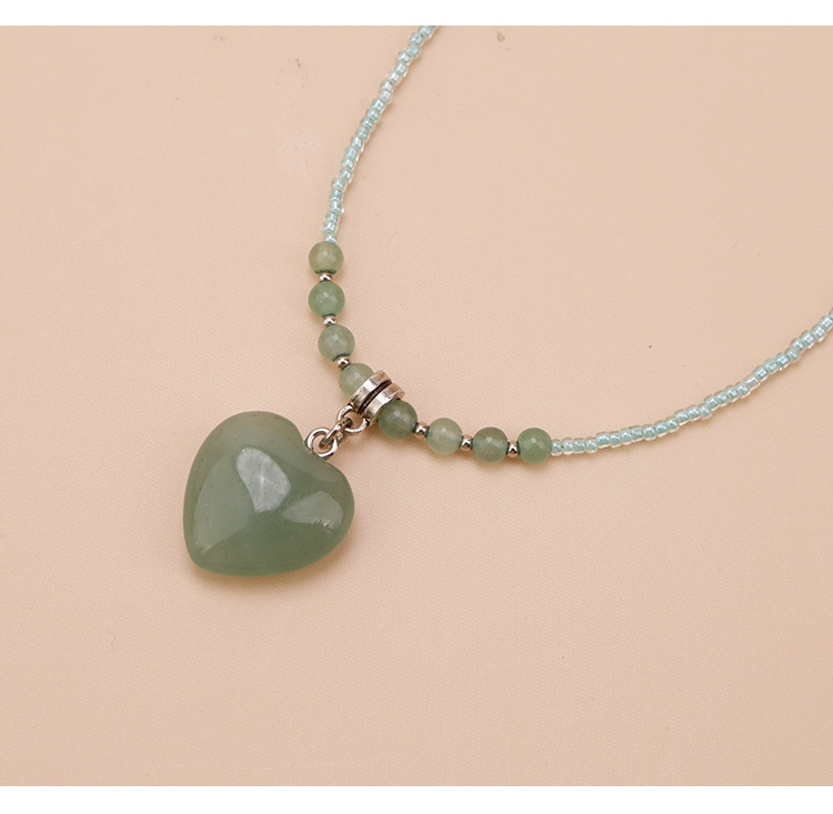 Natural Stone Heart Pendant Necklace Natural Stone Heart Pendant Necklace