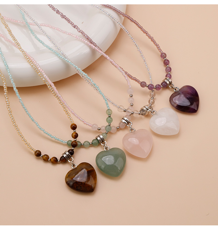 Natural Stone Heart Pendant Necklace Natural Stone Heart Pendant Necklace