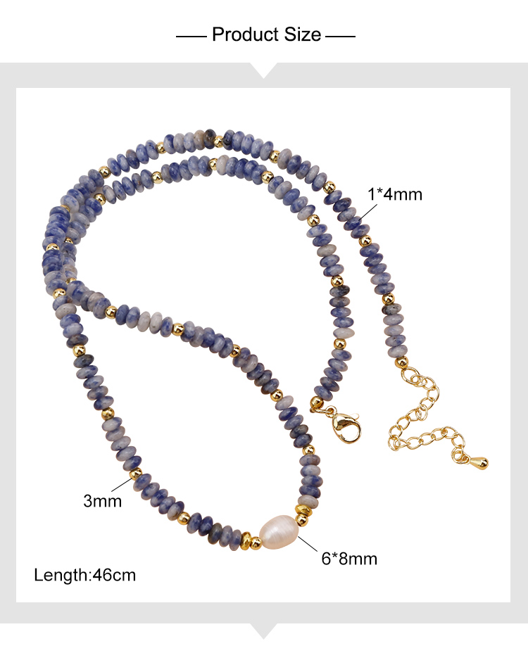 Natural Stone Pearl Beaded Necklace Natural Stone Pearl Beaded Necklace