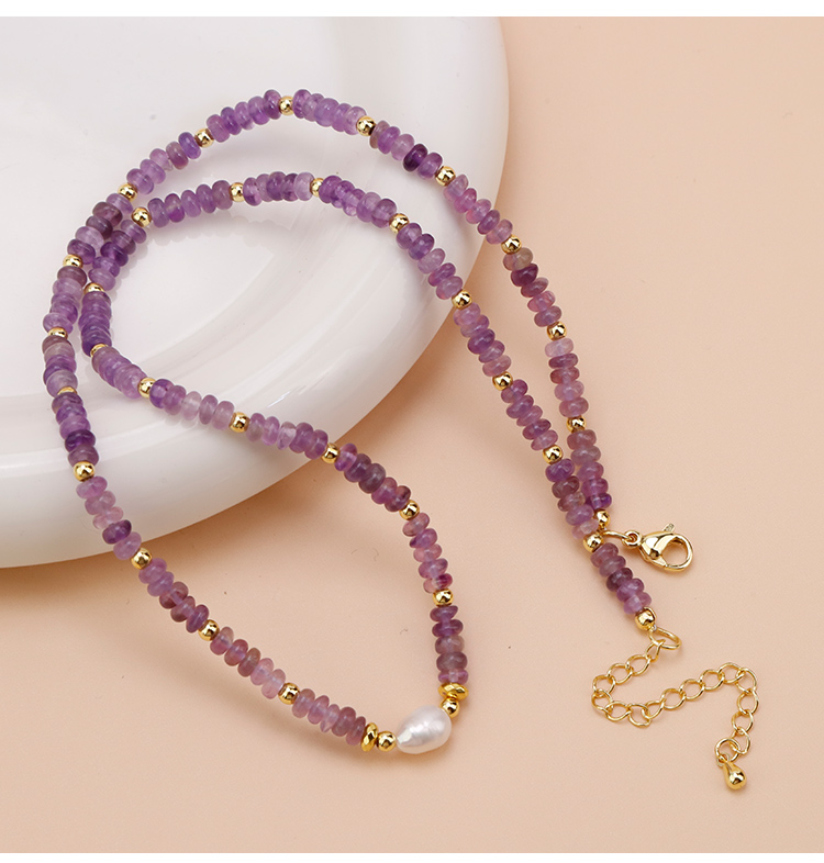 Natural Stone Pearl Beaded Necklace Natural Stone Pearl Beaded Necklace