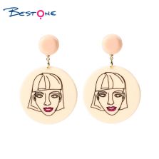 Girls Earring 3D Print Acetic Acid Material 3D Printing Acrylic Earrings Fashion Retro Resin Plastic Earrings