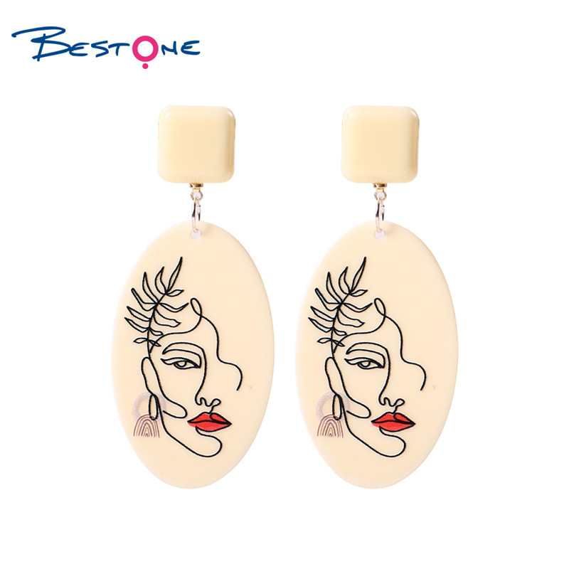 Girls 3D Printing Fashion Retro Earrings