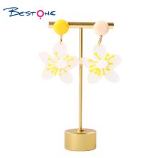 New Design Acetic Acid Material 3D Printing Flower Acrylic Earrings