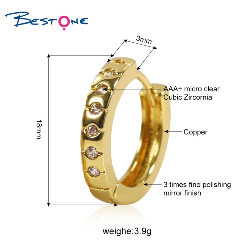 Cheap Hoop Earrings Cubic Zircon Dubai 24K Gold Plated Jewelry Fashion Earrings for Women