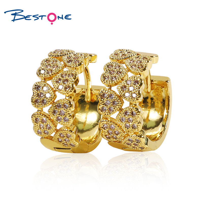 New Style Handmade Rhinestone Round Earrings Circle Jewelry Women Gold Hoop Earrings