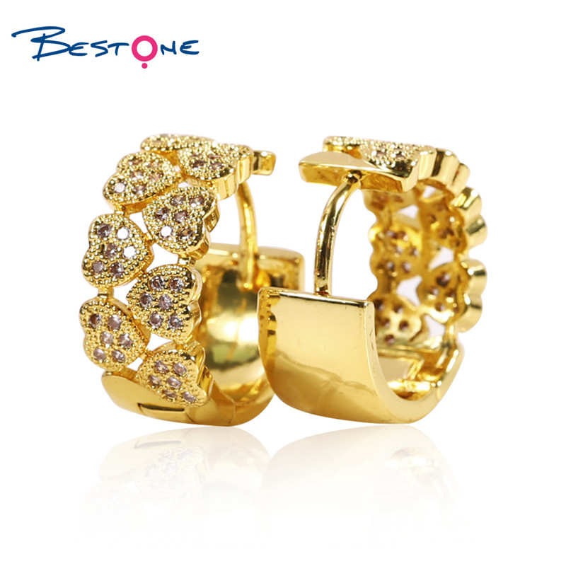 New Style Handmade Rhinestone Round Earrings Circle Jewelry Women Gold Hoop Earrings