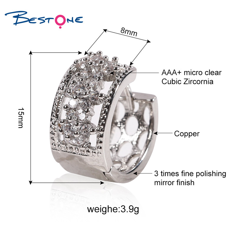 Hot Sale Round Micro Inlaid Zircon Personalized Trend Earrings Jewelry