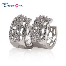 Hot Sale Round Micro Inlaid Zircon Personalized Trend Earrings Jewelry