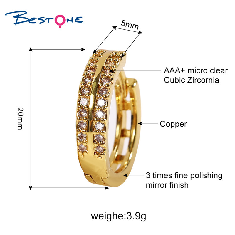 2021 Hot Sale 14K Gold Plated Zircon Hoop Earrings for Women Jewelry