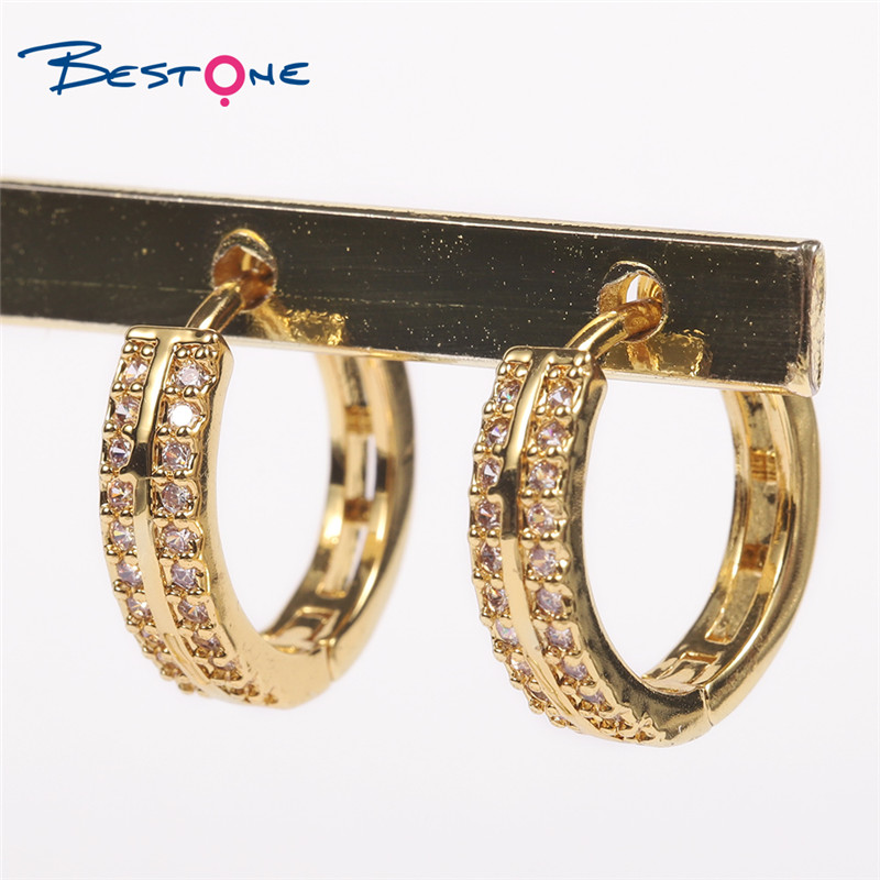 2021 Hot Sale 14K Gold Plated Zircon Hoop Earrings for Women Jewelry