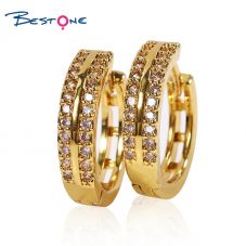 2021 Hot Sale 14K Gold Plated Zircon Hoop Earrings for Women Jewelry