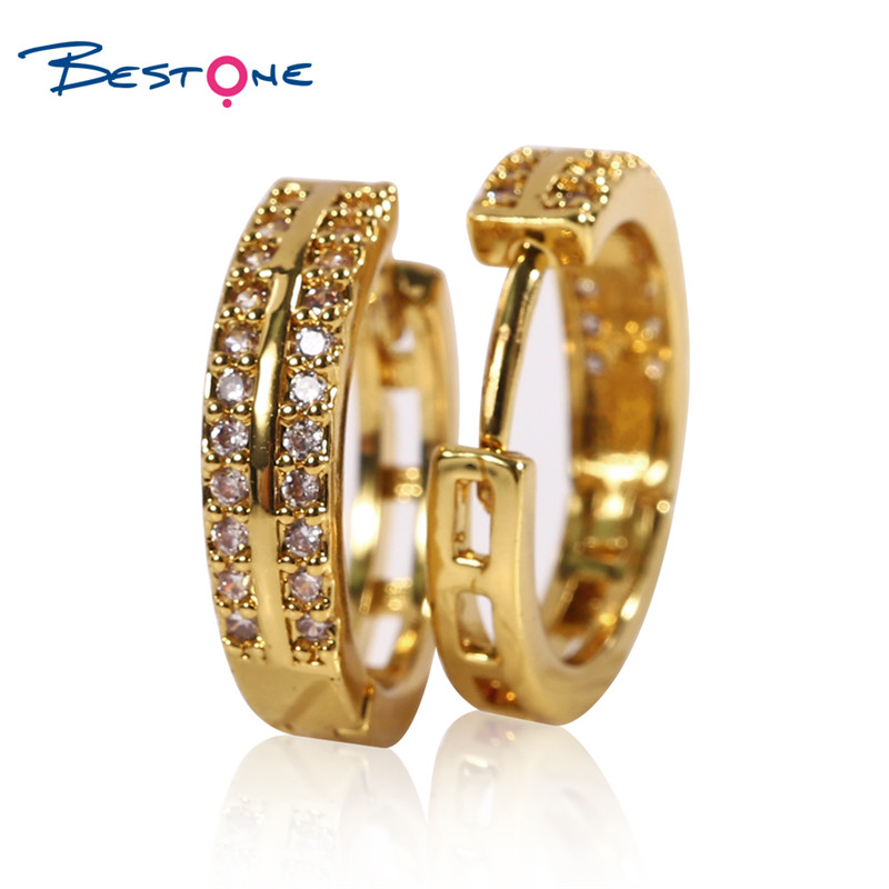 2021 Hot Sale 14K Gold Plated Zircon Hoop Earrings for Women Jewelry