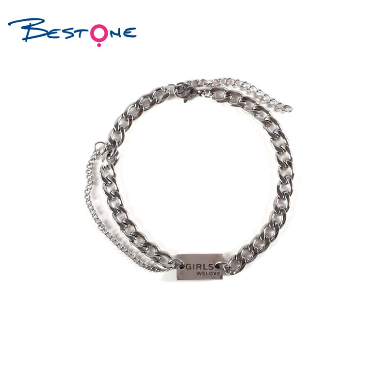 Fashion 304 Stainless Steel Jewelry Chain Charms Bracelet for Women Men