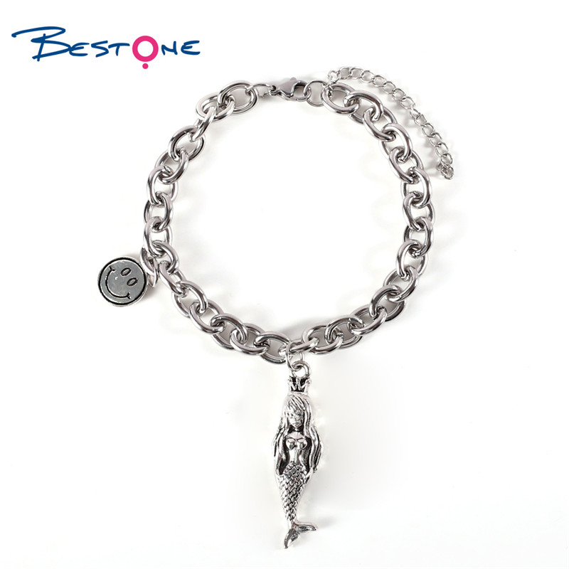 Fashion 304 Stainless Steel Jewelry Chain Charms Bracelet for Women Men