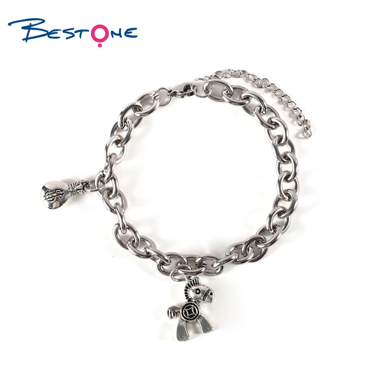 Fashion 304 Stainless Steel Jewelry Chain Charms Bracelet for Women Men