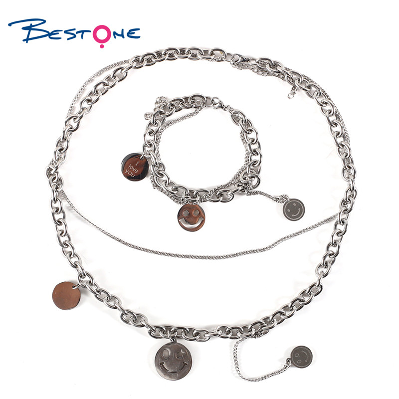 Fashion 304 Stainless Steel Bracelet Necklace Jewelry Set