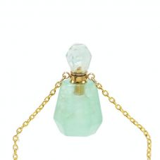 Natural Green Aventurine Essential Oil Bottle Necklace