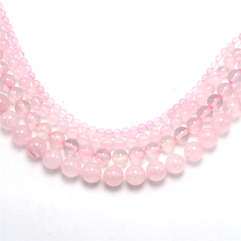 4mm 6mm 8mm 10mm Rose Quartz Gemstone Loose Round Beads made in china