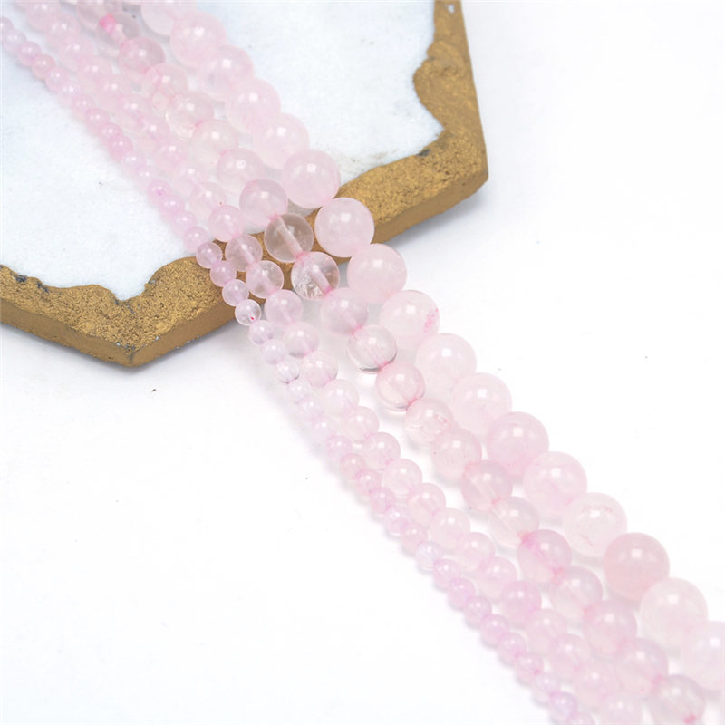 4mm 6mm 8mm 10mm Rose Quartz Gemstone Loose Round Beads made in china