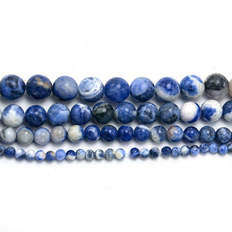 Wholesale 4/6/8/10mm Natural Stone Sodalite Round Beads for DIY Jewelry Making