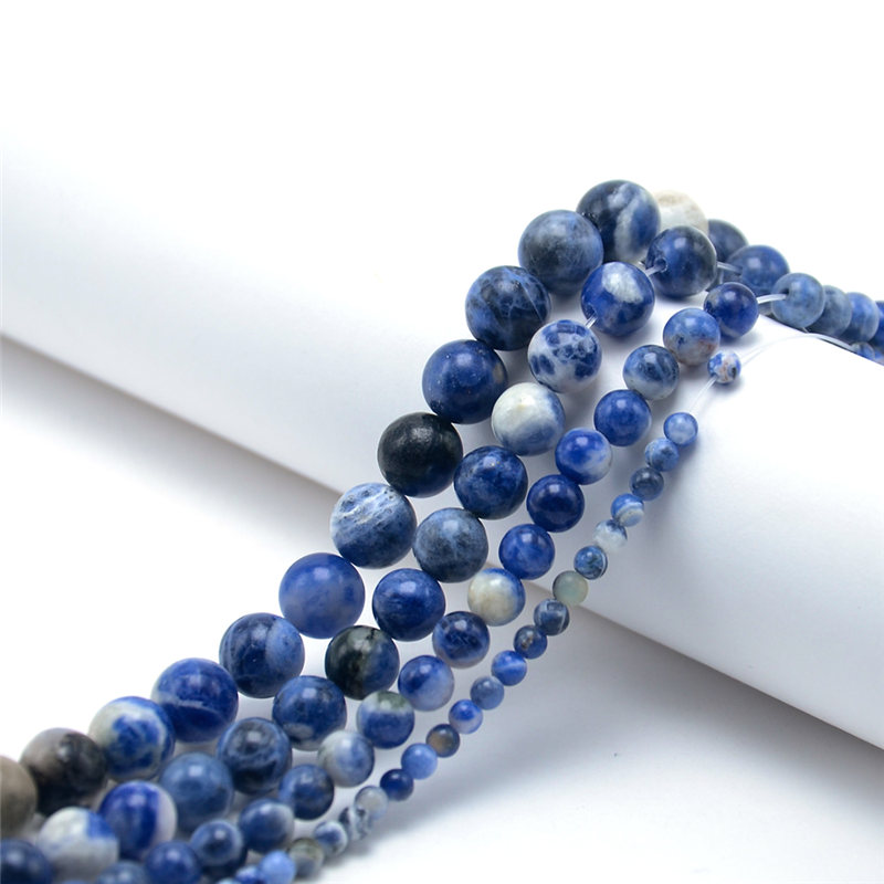 Wholesale 4/6/8/10mm Natural Stone Sodalite Round Beads for DIY Jewelry Making