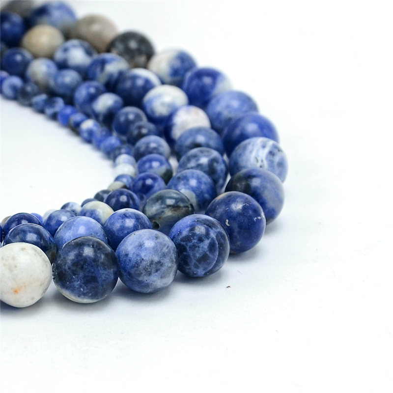 Wholesale 4/6/8/10mm Natural Stone Sodalite Round Beads for DIY Jewelry Making