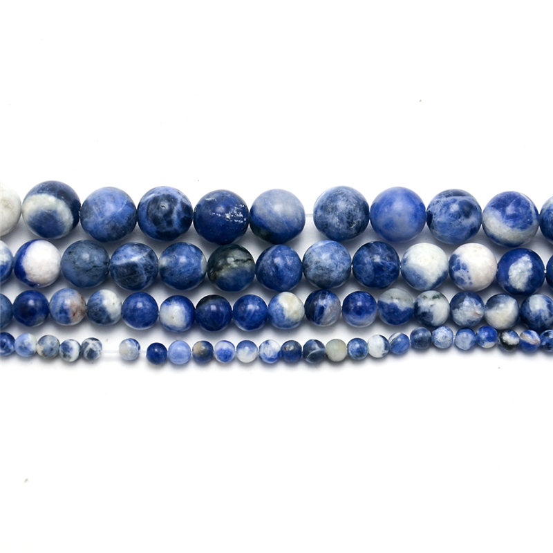 Wholesale 4/6/8/10mm Natural Stone Sodalite Round Beads for DIY Jewelry Making