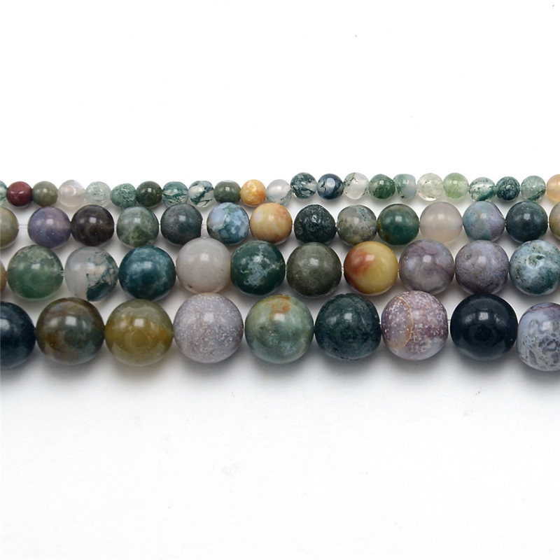 Jewelry Making Supplier 4/6/8/10mm Indian Agate Round Natural Stone Beads for DIY Jewelry Making made in china