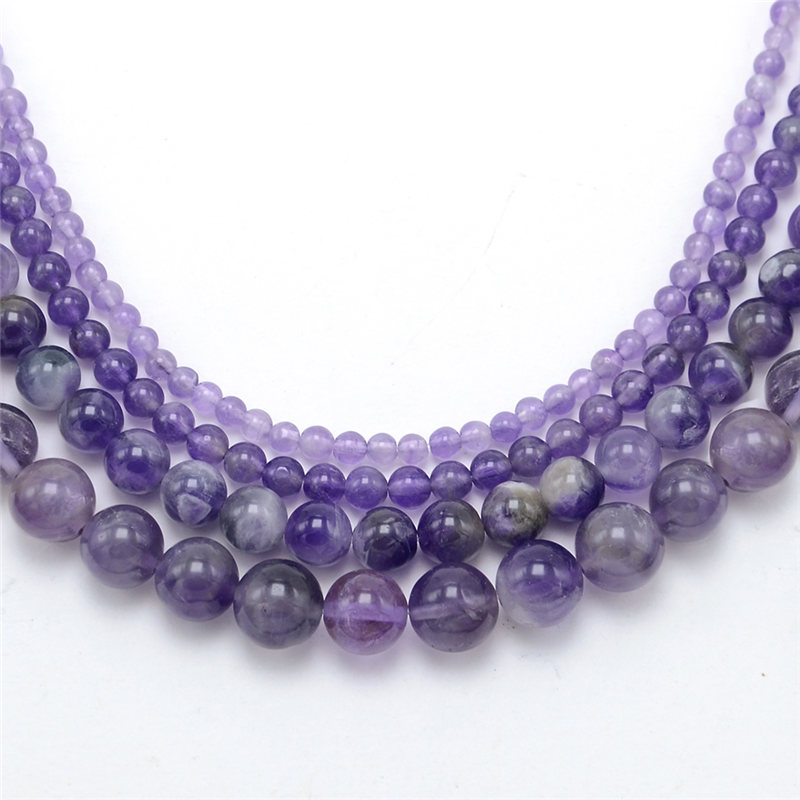 4/6/8/10mm High Quality Natural Amethyst Round Beads made in china